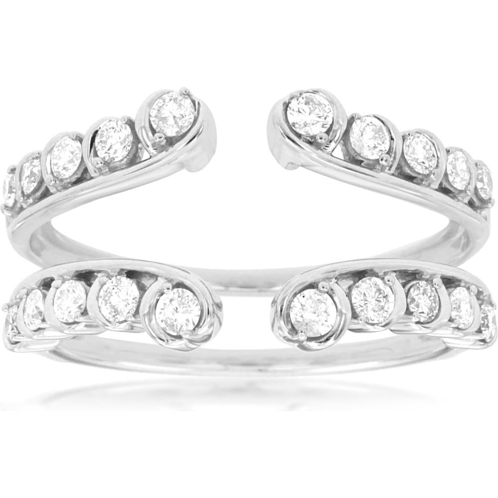 14K White Gold Diamond Insert Ring - 0.50 Carats Total Diamond Weight