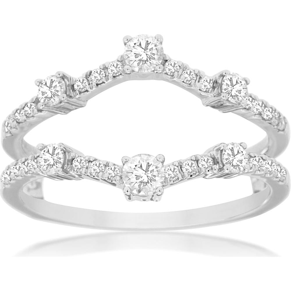 14K White Gold Diamond Insert Ring - 0.50 Carats Total Diamond Weight