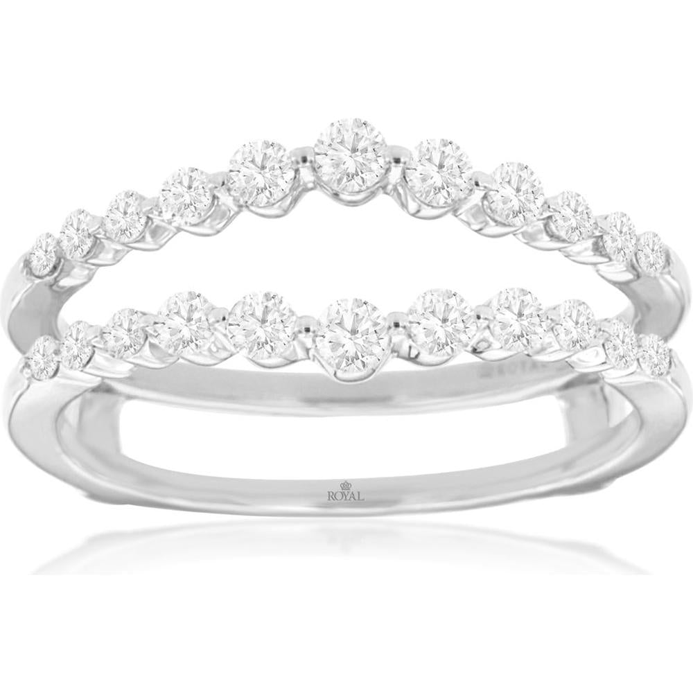 14K White Gold Diamond Insert Ring with Round Diamonds - 0.50 Carat Total Diamond Weight - Royal Jewelry