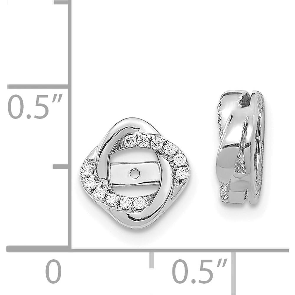 14K White Gold Diamond Jacket Earrings with 24 Round Diamonds - 0.12 Carats Total Diamond Weight by Monteluci Fine Jewelry