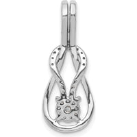 14K White Gold Diamond Knot Pendant Slide with Round Diamonds - 1/6 Carat Total Diamond Weight by Oro Pregiato