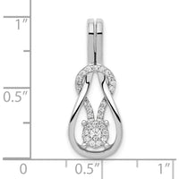 14K White Gold Diamond Knot Pendant Slide with Round Diamonds - 1/6 Carat Total Diamond Weight by Oro Pregiato