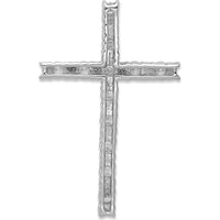 14K White Gold Diamond Latin Cross Pendant with 42 Round Natural Diamonds - 0.50 Carat Total Diamond Weight by Monteluci Fine Jewelry