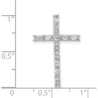 14K White Gold Diamond Latin Cross Pendant with 42 Round Natural Diamonds - 0.50 Carat Total Diamond Weight by Monteluci Fine Jewelry