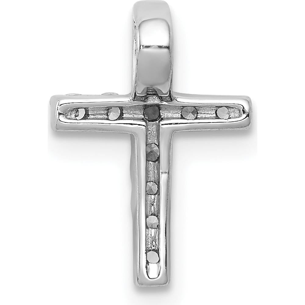 14K White Gold Diamond Latin Cross Slide Pendant - 0.20 Carat Total Diamond Weight by Monteluci Fine Jewelry