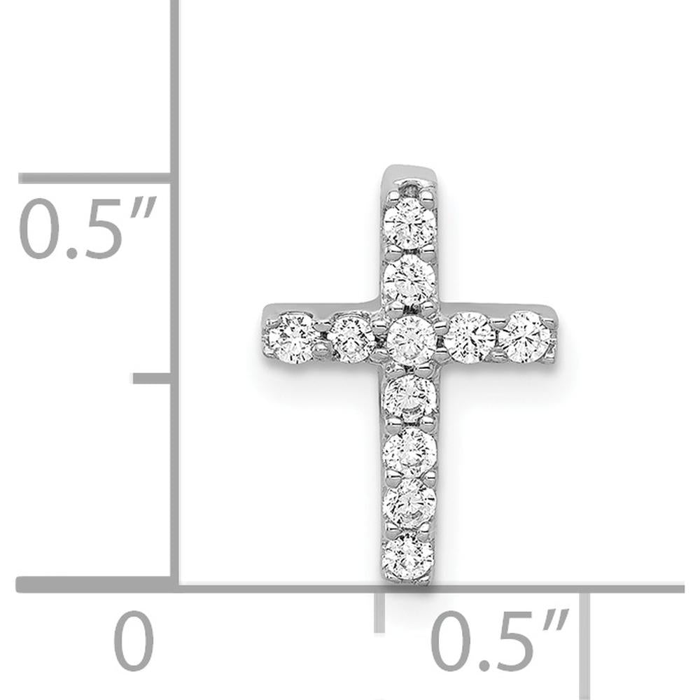 14K White Gold Diamond Latin Cross Slide Pendant - 0.20 Carat Total Diamond Weight by Monteluci Fine Jewelry