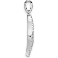 14K White Gold Diamond Leaf Pendant with Round Diamonds - 0.4 Carat Total Diamond Weight by Oro Pregiato