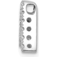 14K White Gold Diamond Letter A Initial Charm with 14 Round Diamonds - 0.008 Carat Total Diamond Weight by Oro Pregiato