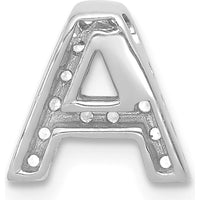 14K White Gold Diamond Letter A Initial Charm with 14 Round Diamonds - 0.008 Carat Total Diamond Weight by Oro Pregiato