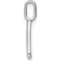 14K White Gold Diamond Letter A Initial Pendant - Rhodium Plated by Oro Pregiato