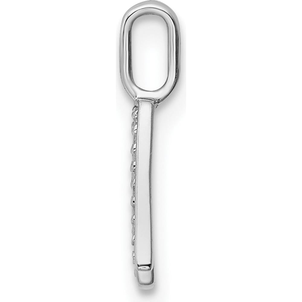 14K White Gold Diamond Letter A Initial Pendant - Rhodium Plated by Oro Pregiato
