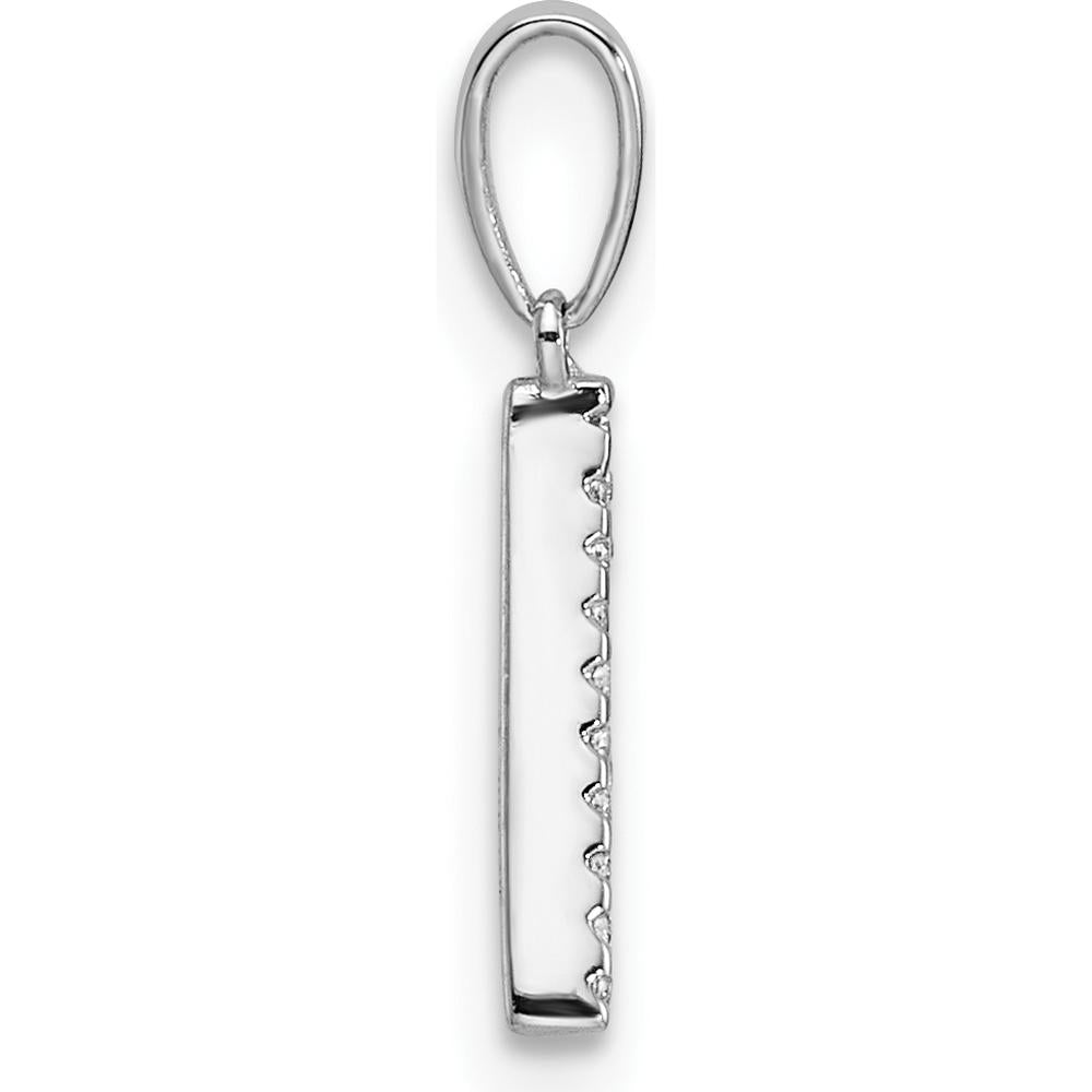 14K White Gold Diamond Letter A Pendant - 0.10 Carat Total Diamond Weight by Oro Pregiato