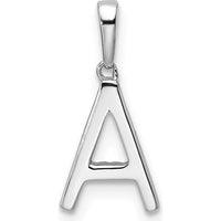 14K White Gold Diamond Letter A Pendant - 0.10 Carat Total Diamond Weight by Oro Pregiato