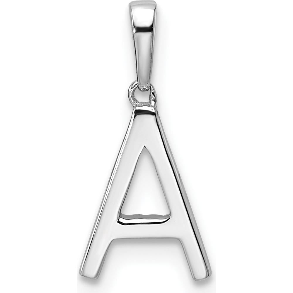 14K White Gold Diamond Letter A Pendant - 0.10 Carat Total Diamond Weight by Oro Pregiato