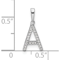 14K White Gold Diamond Letter A Pendant - 0.10 Carat Total Diamond Weight by Oro Pregiato