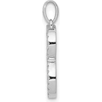14K White Gold Diamond Letter B Initial Pendant - 0.03 Carat Total Diamond Weight by Monteluci Fine Jewelry