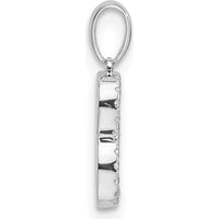 14K White Gold Diamond Letter B Initial Pendant with Diamonds - 0.05 Carat Total Diamond Weight by Oro Pregiato