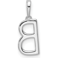 14K White Gold Diamond Letter B Initial Pendant with Diamonds - 0.05 Carat Total Diamond Weight by Oro Pregiato