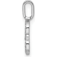 14K White Gold Diamond Letter B Initial Pendant with Rhodium Plating by Oro Pregiato