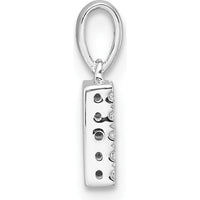 14K White Gold Diamond Letter B Pendant with Rhodium Plating - Polished Finish by Oro Pregiato