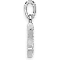 14K White Gold Diamond Letter C Initial Pendant - 0.01 Carat Total Diamond Weight by Oro Pregiato
