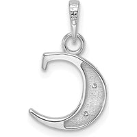 14K White Gold Diamond Letter C Initial Pendant - 0.01 Carat Total Diamond Weight by Oro Pregiato