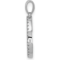 14K White Gold Diamond Letter C Pendant with 29 Round Diamonds - 0.087 Carat Total Diamond Weight by Oro Pregiato