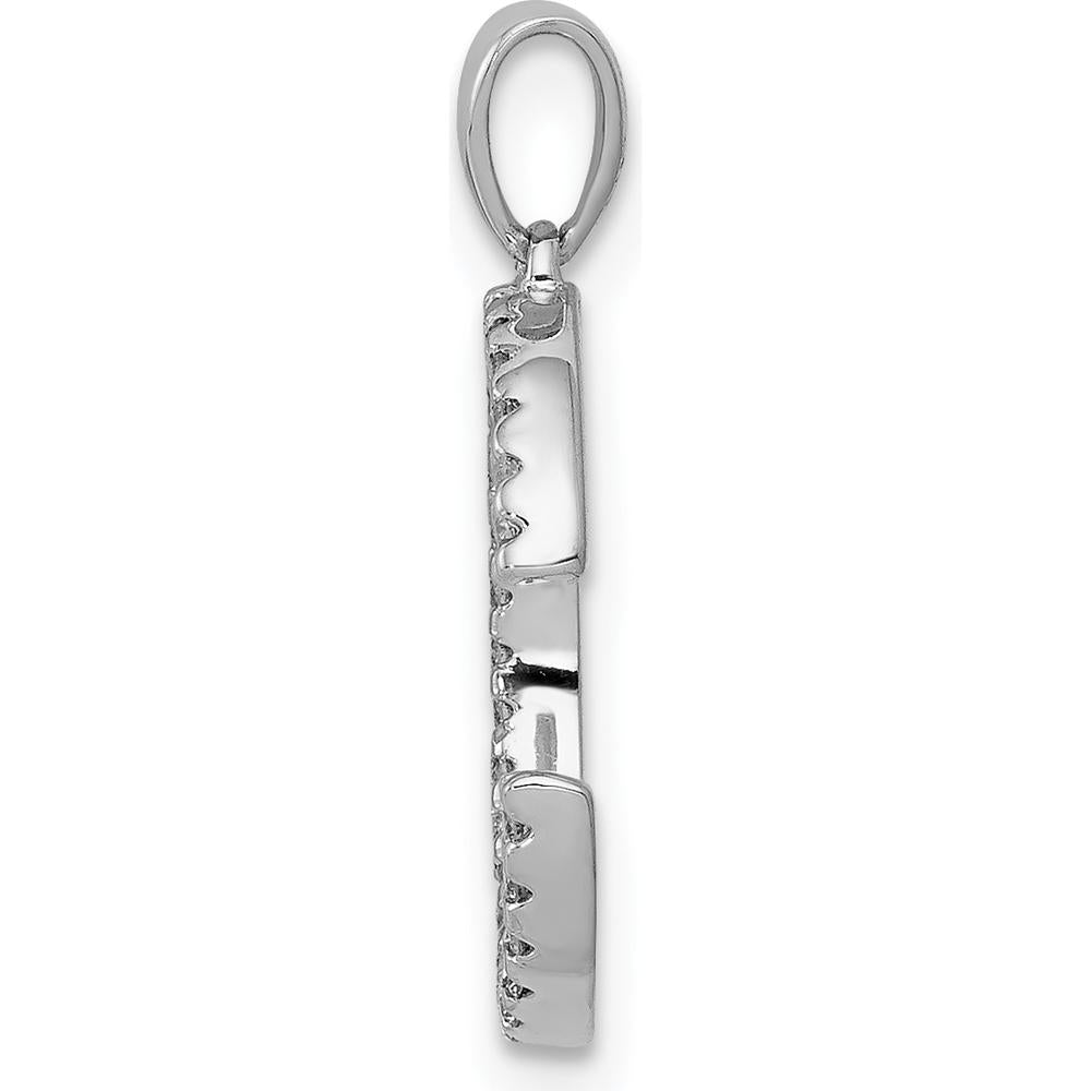 14K White Gold Diamond Letter C Pendant with 29 Round Diamonds - 0.087 Carat Total Diamond Weight by Oro Pregiato