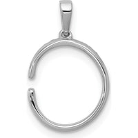 14K White Gold Diamond Letter C Pendant with 29 Round Diamonds - 0.087 Carat Total Diamond Weight by Oro Pregiato