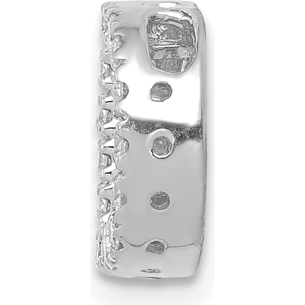 14K White Gold Diamond Letter D Initial Charm - 0.01 Carat Total Diamond Weight by Oro Pregiato