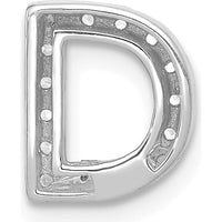 14K White Gold Diamond Letter D Initial Charm - 0.01 Carat Total Diamond Weight by Oro Pregiato
