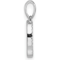 14K White Gold Diamond Letter D Initial Pendant - Personalized Charm with Diamonds by Oro Pregiato