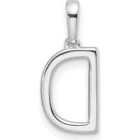 14K White Gold Diamond Letter D Initial Pendant - Personalized Charm with Diamonds by Oro Pregiato