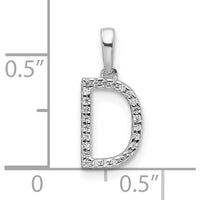 14K White Gold Diamond Letter D Initial Pendant - Personalized Charm with Diamonds by Oro Pregiato