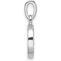 14K White Gold Diamond Letter D Initial Pendant with Faceted Round Diamonds - 0.01 Carat Total Diamond Weight by Oro Pregiato