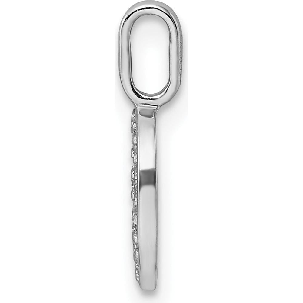 14K White Gold Diamond Letter D Initial Pendant with Sparkling Diamonds by Oro Pregiato