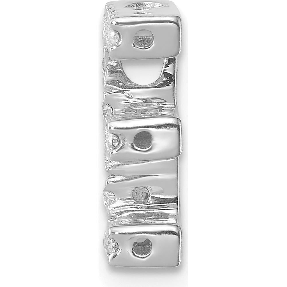 14K White Gold Diamond Letter E Initial Charm - 0.15 Carat Total Diamond Weight by Oro Pregiato