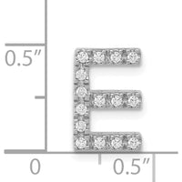 14K White Gold Diamond Letter E Initial Charm - 0.15 Carat Total Diamond Weight by Oro Pregiato
