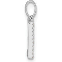 14K White Gold Diamond Letter E Initial Pendant - 0.15 Carat Total Diamond Weight by Oro Pregiato