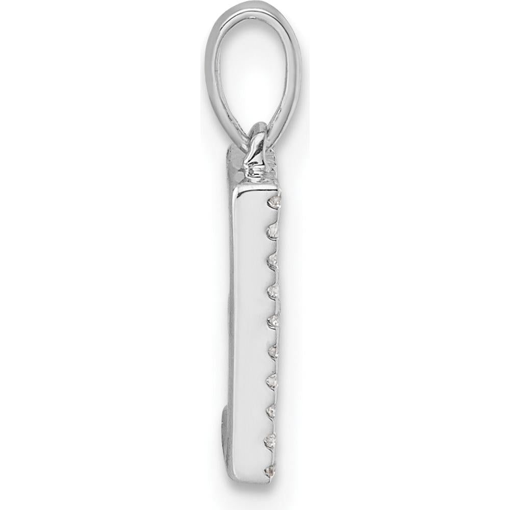 14K White Gold Diamond Letter E Initial Pendant - 0.15 Carat Total Diamond Weight by Oro Pregiato