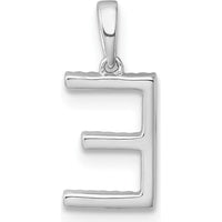 14K White Gold Diamond Letter E Initial Pendant - 0.15 Carat Total Diamond Weight by Oro Pregiato