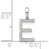 14K White Gold Diamond Letter E Initial Pendant - 0.15 Carat Total Diamond Weight by Oro Pregiato