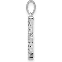 14K White Gold Diamond Letter E Initial Pendant with 32 Round Diamonds - 0.096 Carat Total Diamond Weight by Monteluci Fine Jewelry