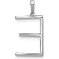 14K White Gold Diamond Letter E Initial Pendant with 32 Round Diamonds - 0.096 Carat Total Diamond Weight by Monteluci Fine Jewelry