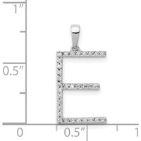 14K White Gold Diamond Letter E Initial Pendant with 32 Round Diamonds - 0.096 Carat Total Diamond Weight by Monteluci Fine Jewelry