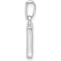 14K White Gold Diamond Letter E Initial Pendant with Round Diamonds - 0.02 Carat Total Diamond Weight by Oro Pregiato