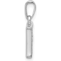 14K White Gold Diamond Letter F Pendant with Round Cut Diamonds - 0.01 Carat Total Diamond Weight by Oro Pregiato