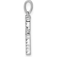 14K White Gold Diamond Letter F Pendant with Round Diamonds - 0.075 Carat Total Diamond Weight by Monteluci Fine Jewelry