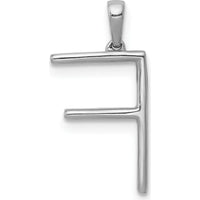 14K White Gold Diamond Letter F Pendant with Round Diamonds - 0.075 Carat Total Diamond Weight by Monteluci Fine Jewelry