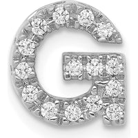 14K White Gold Diamond Letter G Initial Charm with 15 Round Diamonds - 0.01 Carat Total Diamond Weight by Oro Pregiato